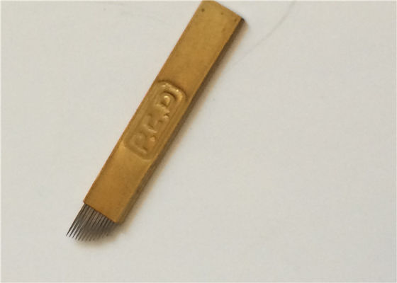 China Golden PCD Tattoo Microblading Needles 0.5mm Thick Permanent Makeup Equipment supplier
