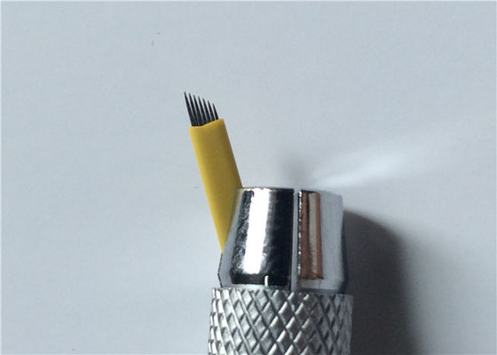 China Permanent Makeup Tattoo Microblading Needles , 0.25mm 7 Pins Tattoo Blade supplier