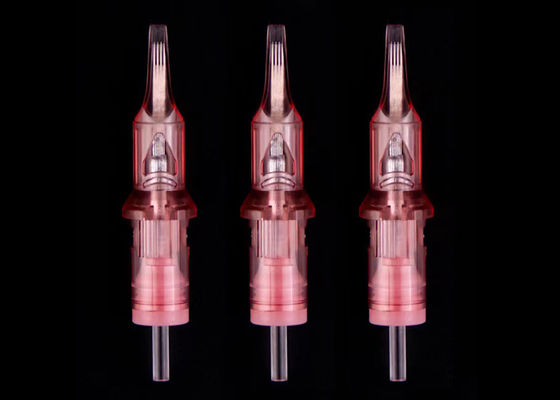 China Medical Standard Stainless Steel Permanent Makeup Needles in Pink Color supplier
