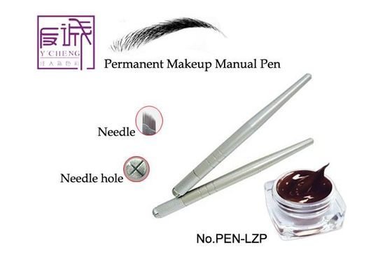 China Aluminum Eyebrow Manual Tattoo Pen with 15-Prong Curved Needles supplier