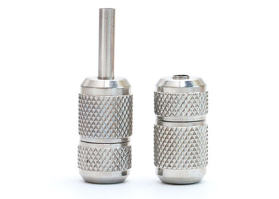 China Customized Silver Disposable Stainless Steel Tattoo Grips with Tube supplier
