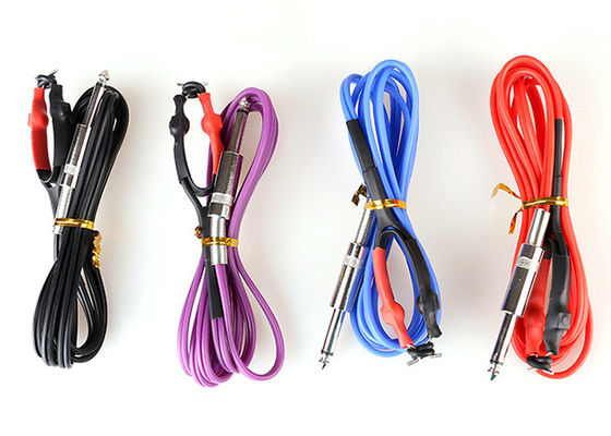 China OEM 1.5M Silicone 4 Colors  Tattoo Machine Power Supply Clip Cord supplier
