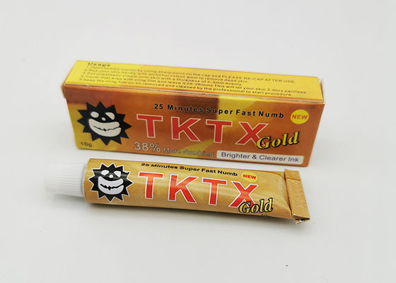 China 38% Gold TKTX Semi Permanent Makeup Tattoo Anesthetic Cream supplier