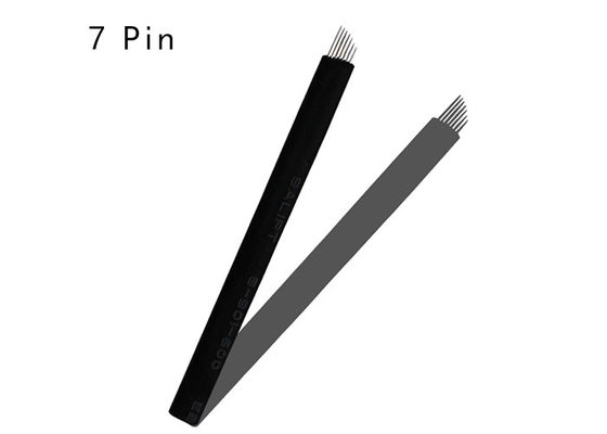 China Black 7 Pins Permanent Makeup Eyebrow Liner Tattoo Blade supplier