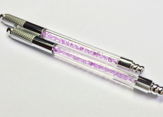 China Purple Crystal Manual Tattoo Pen , Disposale Blade Permanent Makeup Tattoo Manual Pen supplier