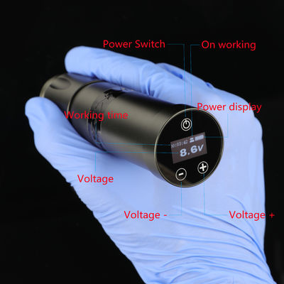 Stainless Steel 1800mAh NARW Wireless Tattoo Machine 1-OLED Display Touch Screen Battery Rotary Tattoo Gun Tattoo Pen with Power RCA supplier