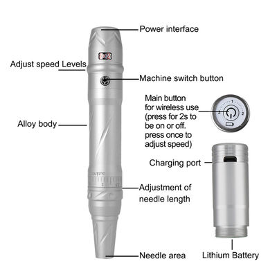 Small Tattoo Electric Wireless Rechargeable Professional Lip Tattoo Machine with and Rechargeable Design supplier