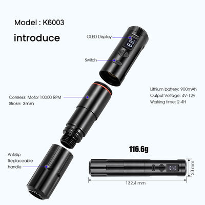 Powerful RCA Wireless Permanent Makeup Machine 2.7mm Stroke Tattoo Machine supplier