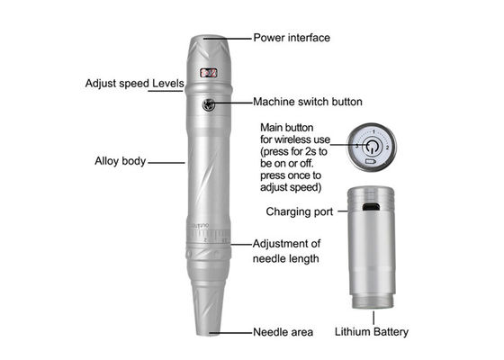 Wireless PMU Machine Tattoo Pen , Electric Microblading Makeup Tattoo Machine supplier