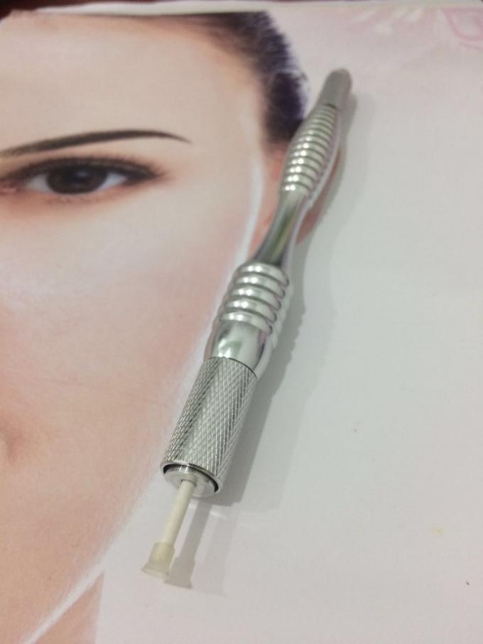 Aluminum Manual Cosmetic Tattoo Pen / Microblading Pen For Eyebrow Tattoo 2
