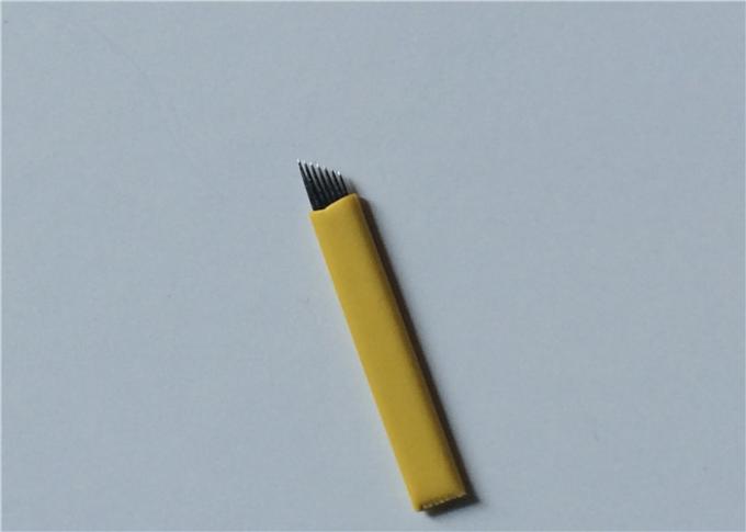 Permanent Makeup Tattoo Microblading Needles , 0.25mm 7 Pins Tattoo Blade 0