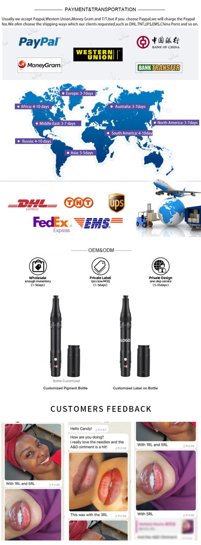 Scalp Micropigmentation Eyebrow Eyeline Lip Rotary Tattoo Cartridges Pen Stainless Steel with Electric Battery Power Supply 14