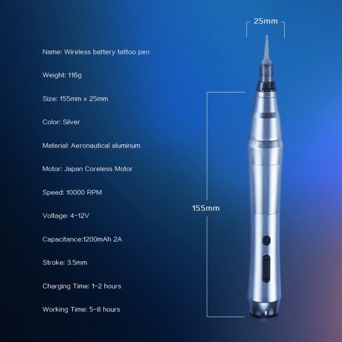 Wireless Dermografo Machine SPMU Cordless Eyebrow Permanent Makeup Universal Cartridge Microblading Machine Tattoo Pen 2