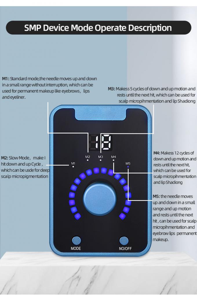 Electric Gun Type SMP Scalp Micropigmentation Device with Permanent Makeup and Swiss Motor Tattoo Machine in Black Blue 4