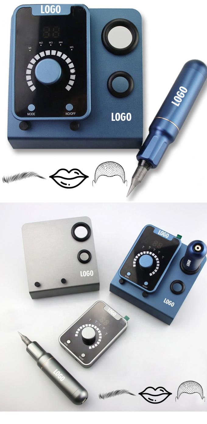 Electric Gun Type SMP Scalp Micropigmentation Device with Permanent Makeup and Swiss Motor Tattoo Machine in Black Blue 8