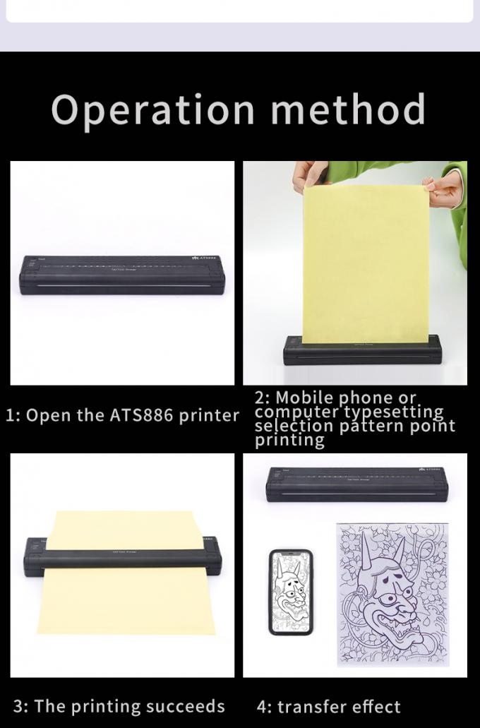 12000mAh Mini Tattoo Stencil Printer Thermal Copier Machine Wireless Transfer Printer Tattoo Printer Machine 8