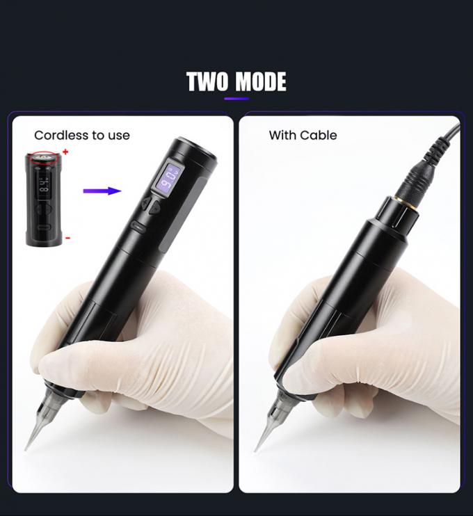 Wireless Dermografo Electric Tattoo Machine Cordless Permanent Makeup Machine Aluminum 2 Battery Heads RCA Connector Model 8