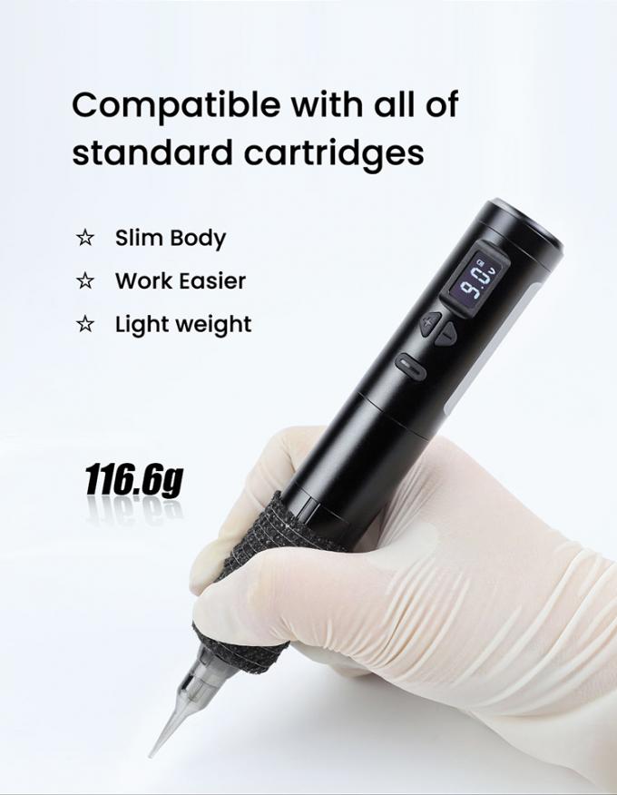 Wireless Dermografo Electric Tattoo Machine Cordless Permanent Makeup Machine Aluminum 2 Battery Heads RCA Connector Model 12