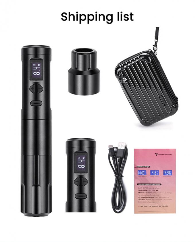 Wireless Dermografo Electric Tattoo Machine Cordless Permanent Makeup Machine Aluminum 2 Battery Heads RCA Connector Model 18