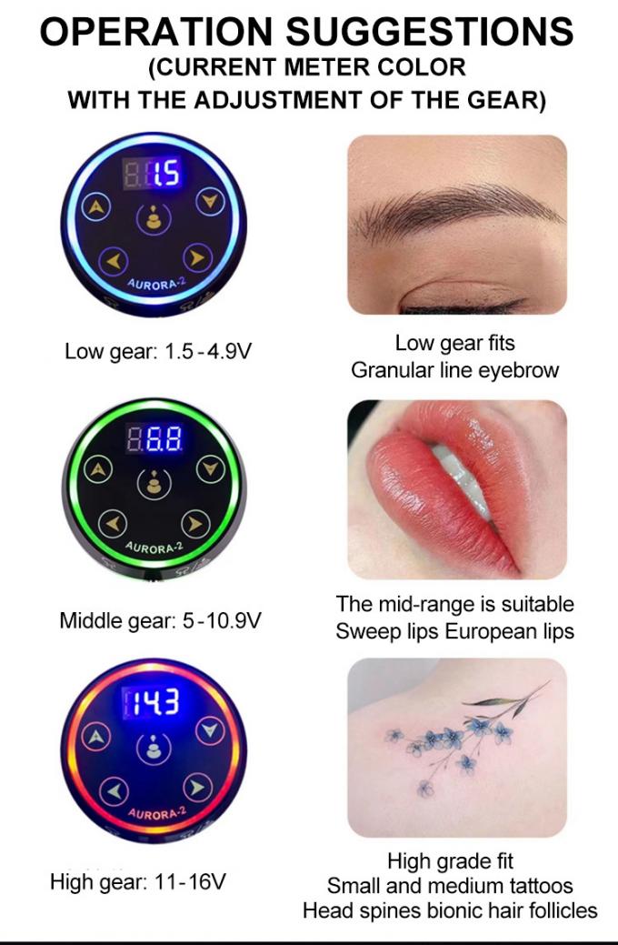 Rotary Tattoo Machine Set with Aurora II Power Supply Popular Tattoo Pen Kit Including Tattoo Guns 10