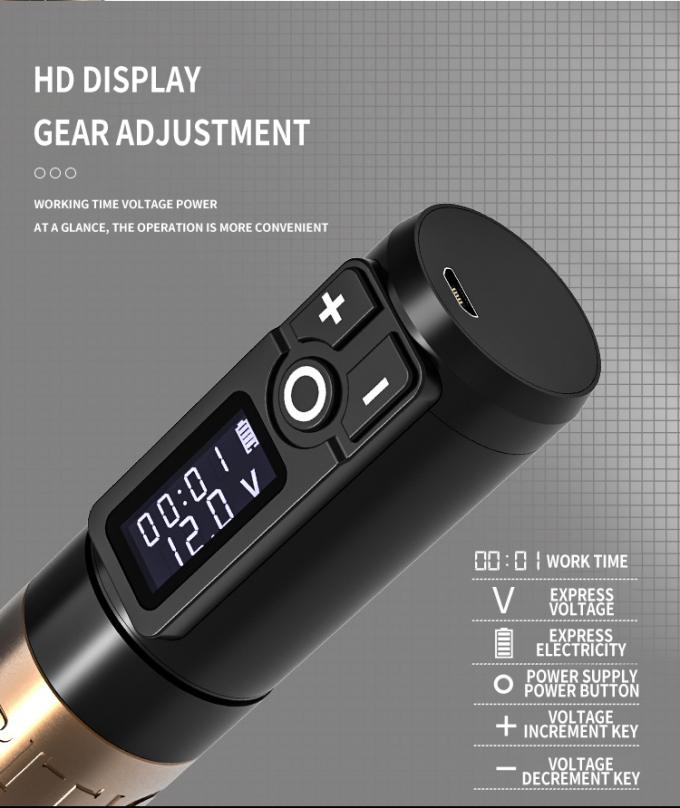 Ambition Soldier Digital Display Electric Tattoo Gun Wireless Machine Rotary Tattoo Pen Machine for Tattoo Artist 12