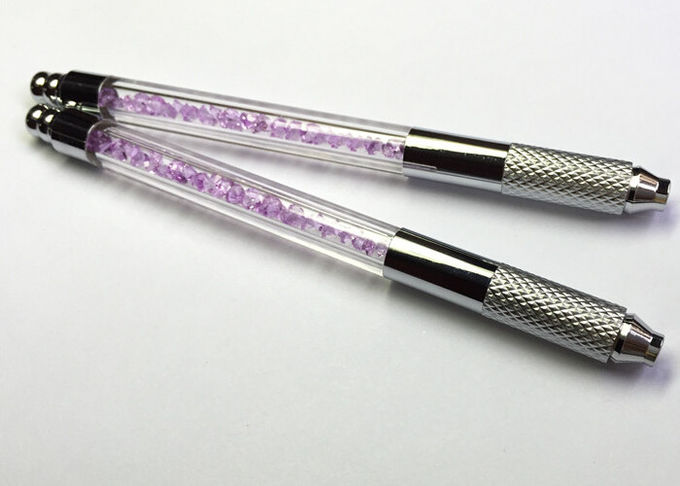 Purple Crystal Manual Tattoo Pen , Disposale Blade Permanent Makeup Tattoo Manual Pen 0